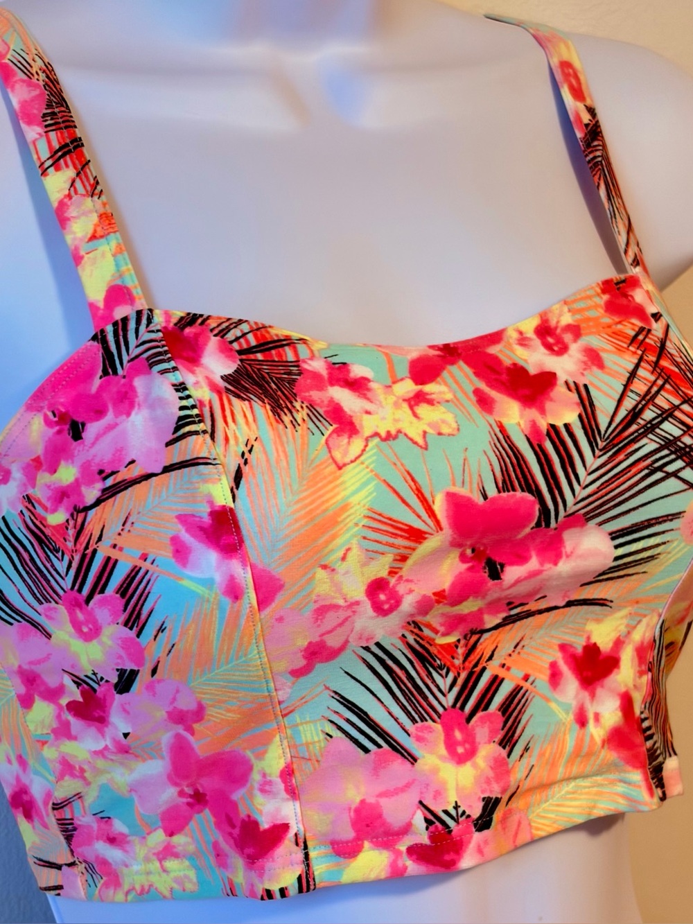 PINK Victoria's Secret Tie-Dye Crop Bralette in Pink and Blue
